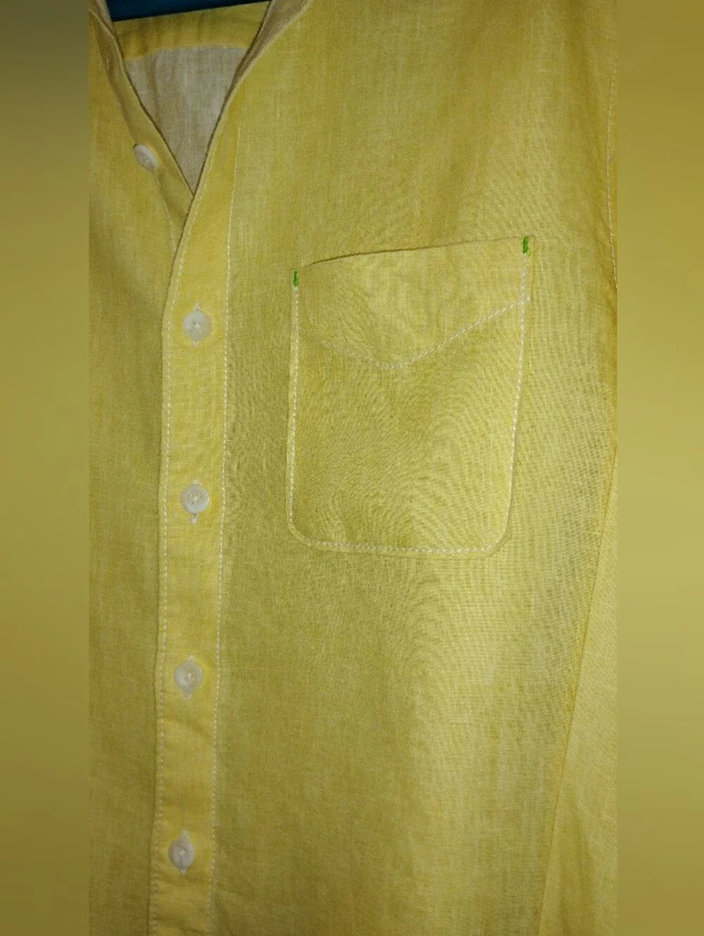 BRIGHT TOMMY BAHAMA YELLOW LINEN SHIRT
